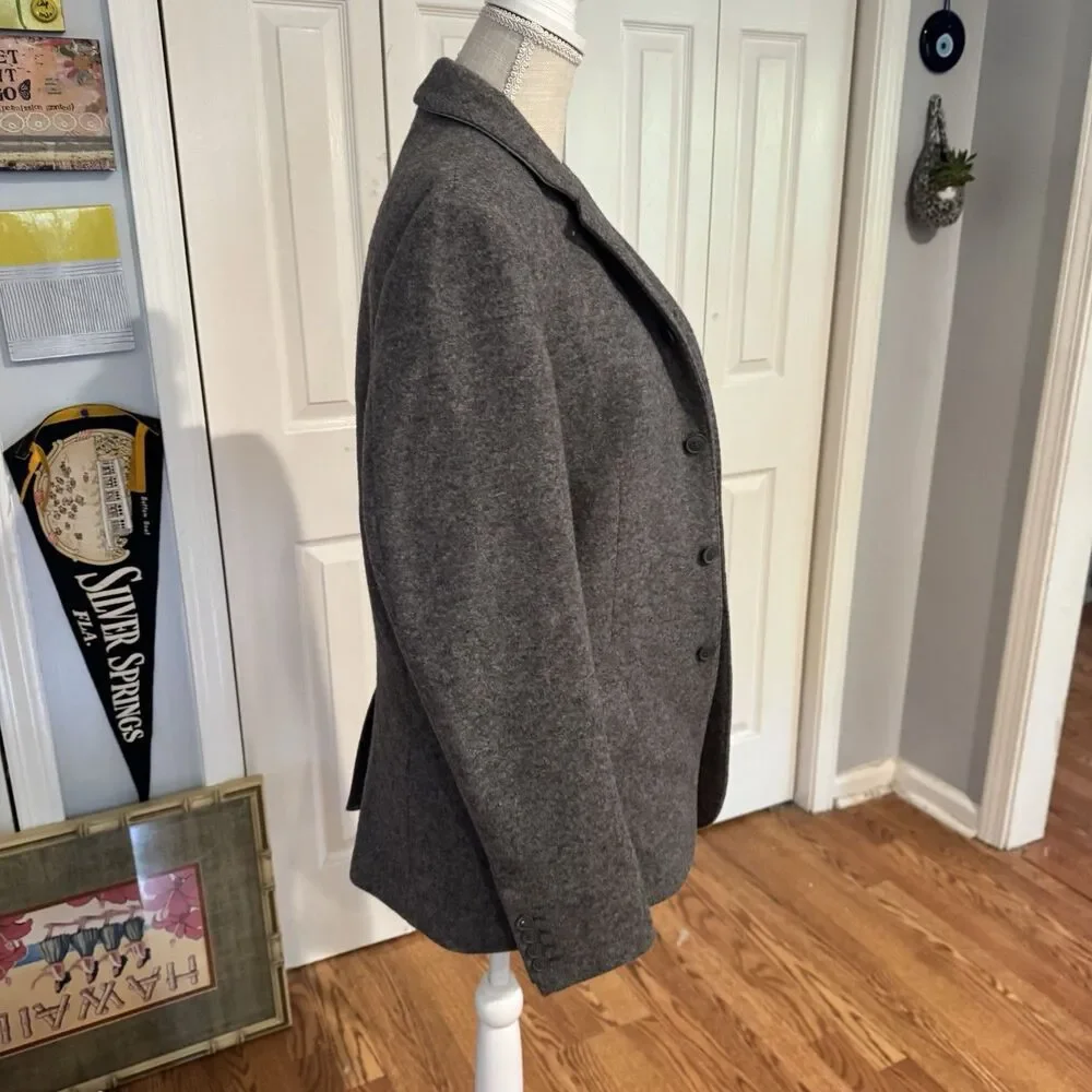 Massif Mens Grey Tweed Wool Blend Blazer Jacket Size M/36